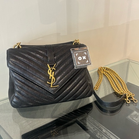 Ysl黑金手提肩背學院包
