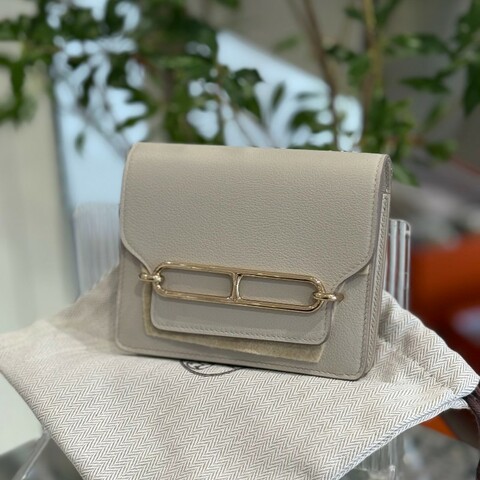 Hermes roulis slim錢包 冰川白金扣 ec皮 U刻