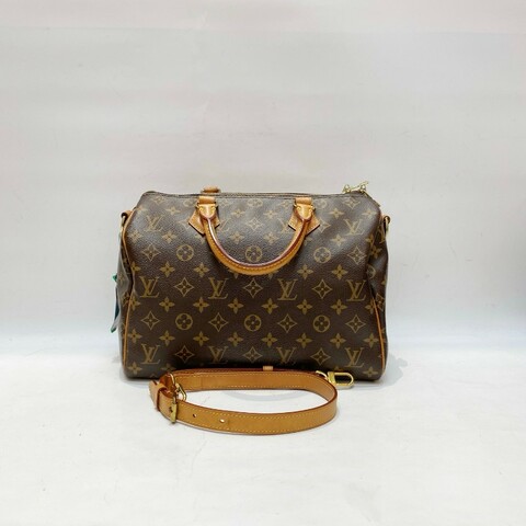 LV路易威登Speedy30老花肩带款斜挎包30*22*17