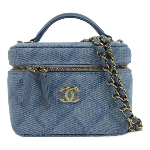 CHANEL 牛仔布Vanity Case手挽肩背兩用袋