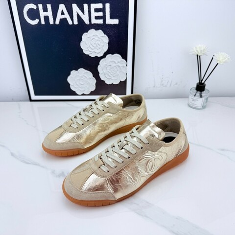 CHANEL 25A金色德訓鞋 36.5碼