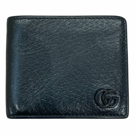 GUCCI 古馳 428762 雙折短夾 皮革 黑色