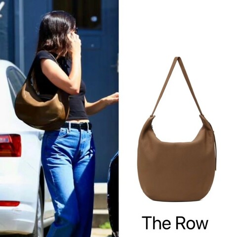 The Row 大號水桶包 棕色粒面牛皮革