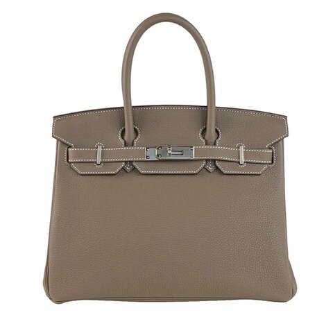HERMÈS 愛馬仕 Birkin 30 鉑金包 大象灰銀釦 Togo 牛皮 手提包｜B刻 2023年 Etoupe 保值金剛色｜KÉSH 凱仕精品