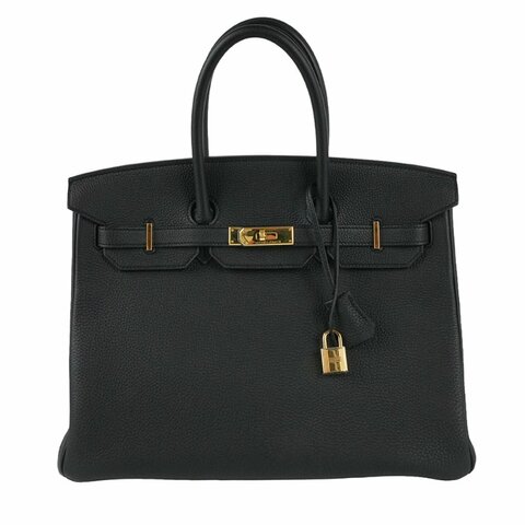 HERMÈS 愛馬仕 Birkin 35 鉑金包 黑色金釦 Togo 牛皮 手提包｜R刻 2015年 黑金王者免配現貨｜KÉSH 凱仕精品