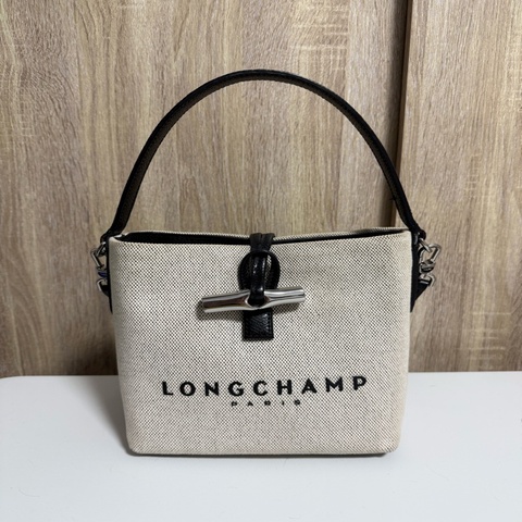 Longchamp 帆布水桶包 肩背 可側背