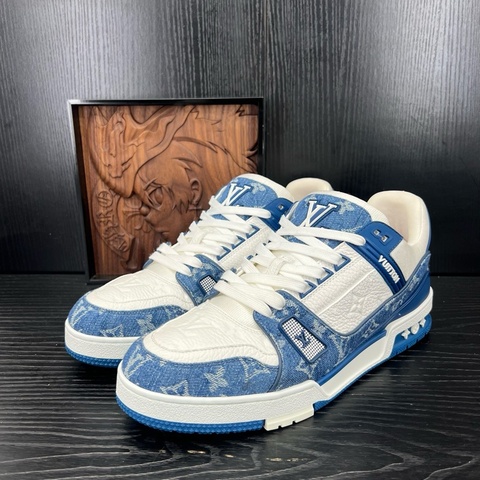 Louis Vuitton路易威登trainer 白藍牛仔 43.5碼