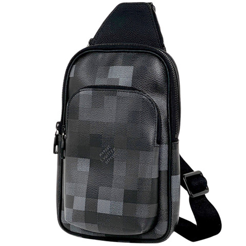 路易威登 Avenue Sling Bag PM Damouflage 皮革黑色 M14953 男士