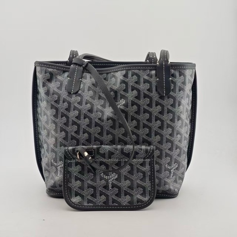 Goyard 戈雅 灰色老花mini tote雙面托特包子母單肩包