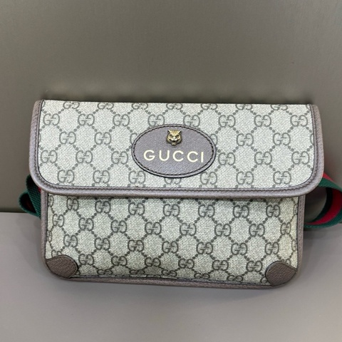 Gucci古馳虎頭腰包 虎頭包 肖戰同款 經典老花腰包單層  🈚附件