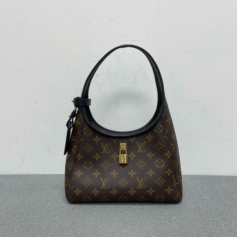Louis Vuitton路易威登 The drop棕色老花hobo 單肩包腋下包 底長26cm