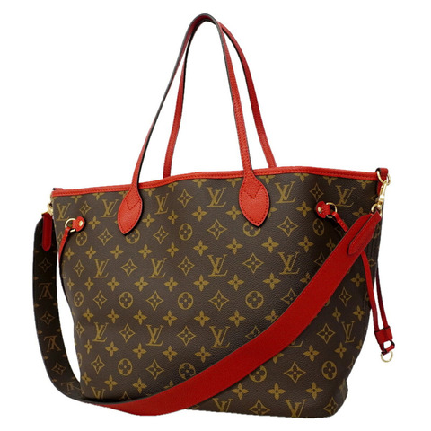 路易威登 Monogram Neverfull Inside Out MM 手提包 M12708 棕色 Sari 紅色 雙面可翻轉 女款 P3084684