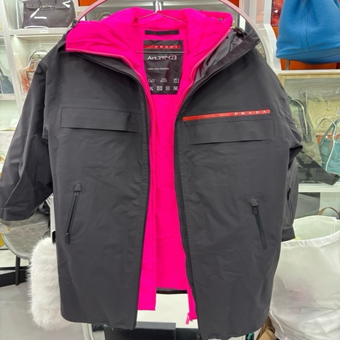 Prada普拉達 長款衝鋒衣派克服兩件套 S碼