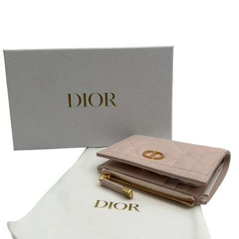 【美收精品】DIOR Caro Dahlia 錢包粉色短夾 C-691【隔月月中將轉賣至日本 上架期限30天】