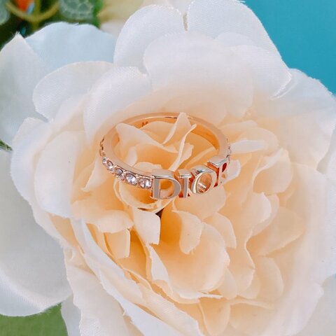 MS0777	Christian Dior 迪奧經典字連水晶戒指 Diorevolution Ring Size M / 54 Crystal x RGHW