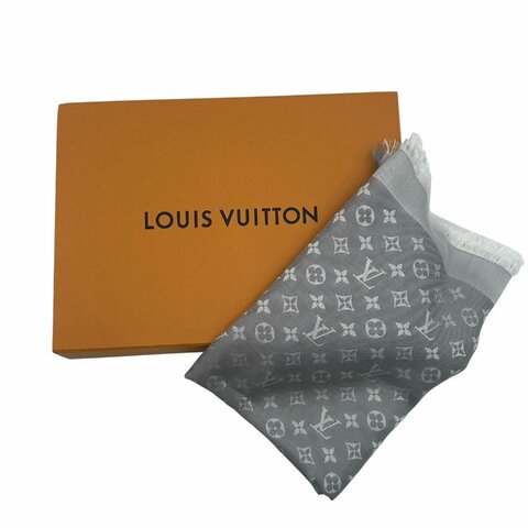 【美收精品】 Louis Vuitton 灰色披肩 C-695隔月月中將轉賣至日本 上架期限30天】