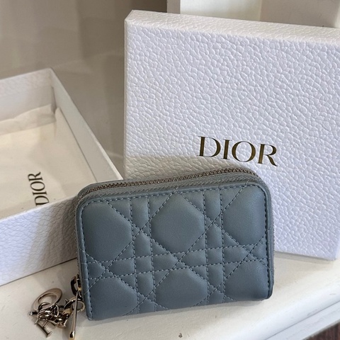 DIOR 43-MA-1202 灰藍CAROㄇ拉零錢包