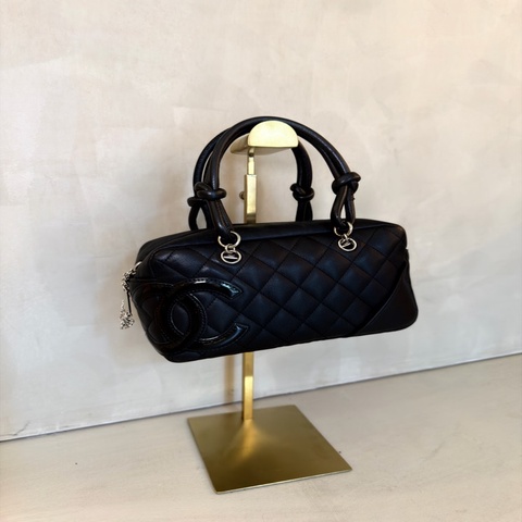 Chanel/ 康鵬保齡球手提包/ 黑色Mini