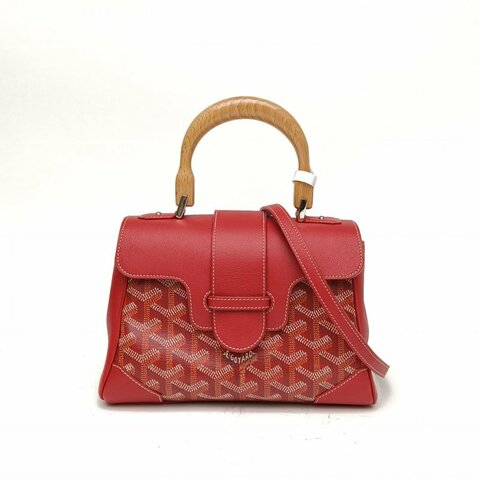 GOYARD SAIGON西貢Mini紅色牛皮革/PVC肩背包
