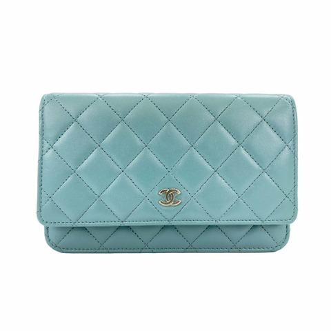 Chanel 馬特拉塞凸紋單肩包，綠色