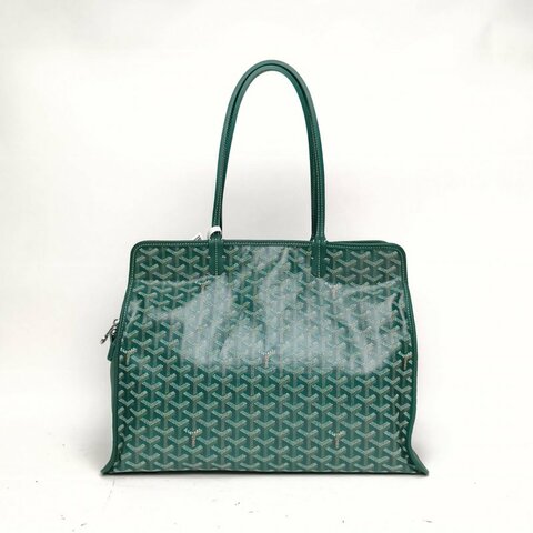 GOYARD HARDYHARDY小號滿印托特包綠色銀扣老花肩背包