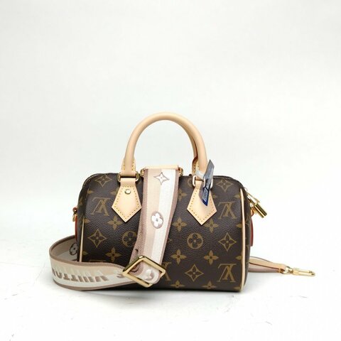 LOUIS VUITTON Sp20可拆卸黑白寬肩帶老花PVC晶片肩背包