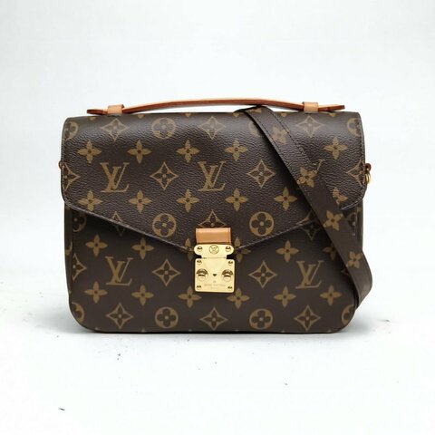 LOUIS VUITTON MetisPochette郵差包老花PVC金扣肩背包