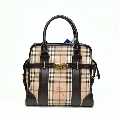 Burberry 格子PVC戰馬格紋手提包肩背包