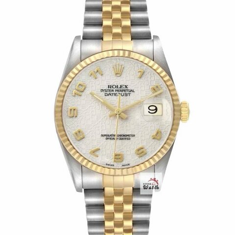【大眾名錶】ROLEX勞力士 16233 Datejust 蠔式日誌 半金款 米白色紀念面 阿拉伯數字 大眾名錶G350