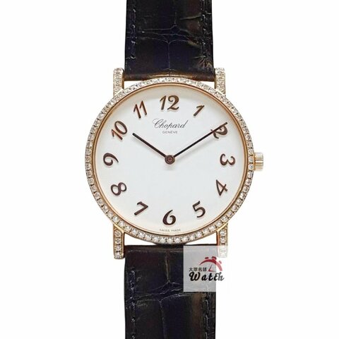 【大眾名錶】CHOPARD 蕭邦163154-5011 Classic系列 18K金 白色數字面 原廠鑽圈鑽腳 大眾名錶B1453