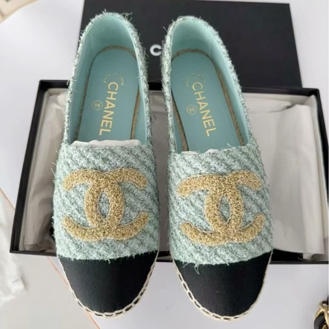 【全新品】chanel 香奈兒藍色漁夫鞋 36 平底休閒鞋