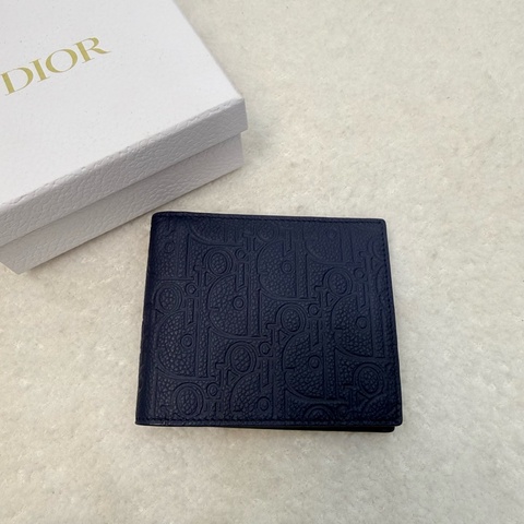 Dior海軍藍Gravity牛皮對開短夾