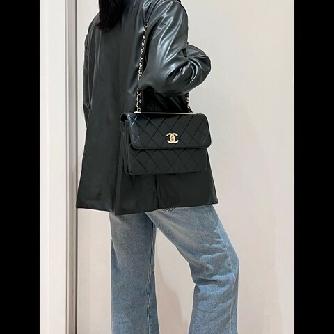 Chanel香奈兒橫版Trendy CC黑金