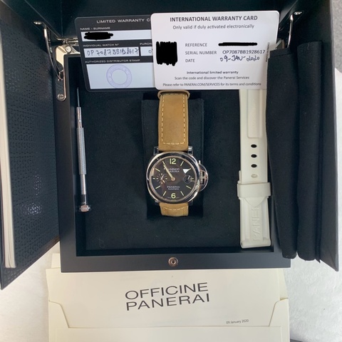 Full set 沛納海廬米系列 Panerai Luminor Marina 「送：原裝白色錶帶一套」