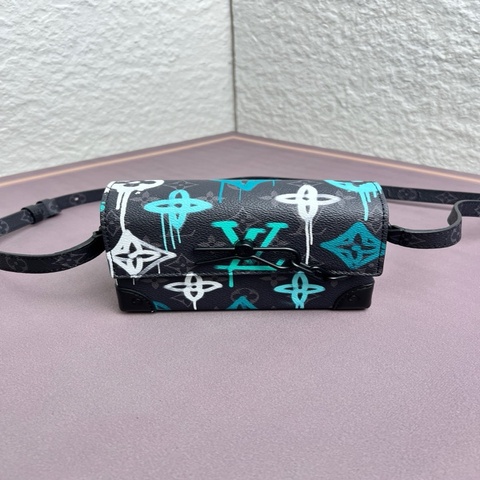 LV/路易威登 限定款塗鴉Steamer盒子包 斜背包 芯片款