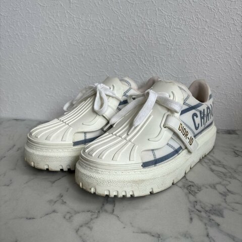 ✨超美款式 DIOR 白底貝殼頭藍LOGO休閒鞋 38.5
