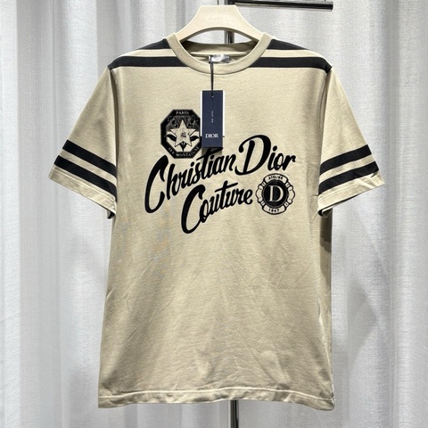 DIOR 迪奧短袖 T恤 M碼 SS25 47數字 條紋 米色