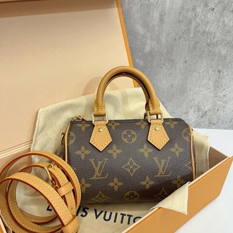 Louis Vuitton Nano Speedy 經典老花 晶片款