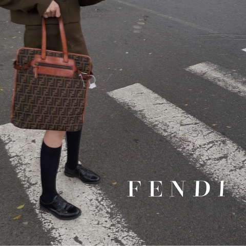 【全網罕見‼️復古氣質拉滿☕️】Fendi芬迪中古購物袋老花托特包手提包