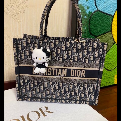 Dior book tote 藍色帆布托特包中號 36cm