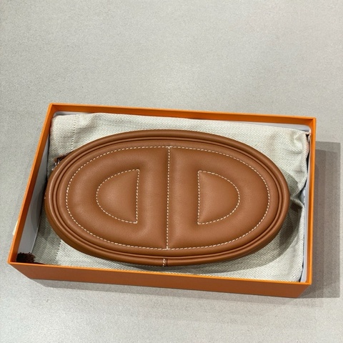 99新 愛馬仕 Hermes  Loop豬鼻子腰包  金棕銀扣swift z刻