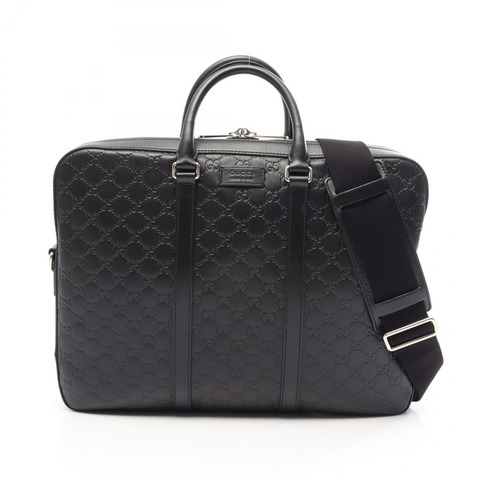 GUCCI Guccisima 公事包肩斜背包 428041 黑色真皮男士二手