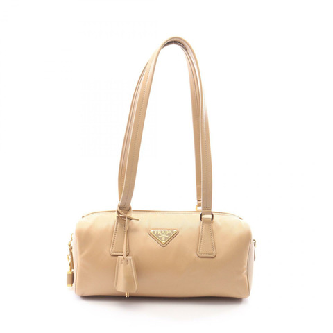 PRADA Re-Nylon 中型手提單肩包 1BB127 尼龍皮革 米色 二手