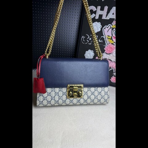 Gucci古馳Padlock月光寶盒大號鏈條包