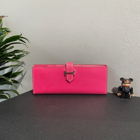 愛馬仕 Hermes Bearn錢包  銀扣Epsom T刻。
