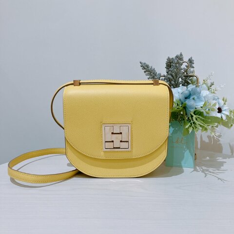 TK2104	愛馬任 斜挎包 黃色 Hermes Mosaique Mini Epsom Shoulder Bag Yellow X GHW  #Stamp D