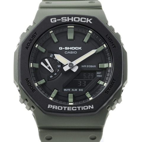 卡西歐 G-SHOCK 2100 系列 GA-2110SU-3AJF 黑色綠色石英錶