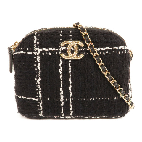 CHANEL Tweed Chain Shoulder肩背袋