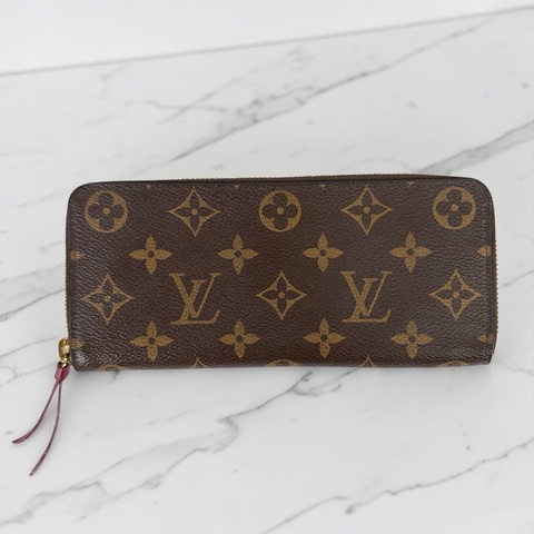 莉亞精品♡ LvM60742 Clemence紫紅色長夾 二手