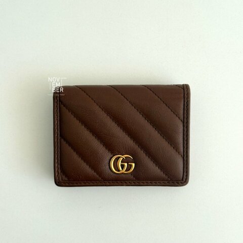 98新🆕 Gucci 古馳 GG Marmont 短夾 棕色